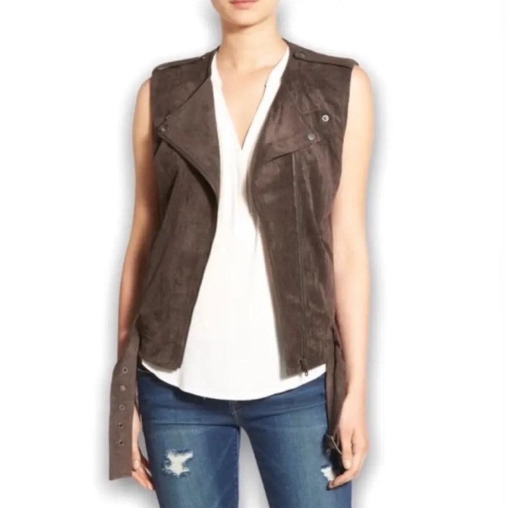 ASTR Faux Suede Moto Vest